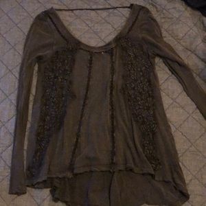 Free People Embroidered Scoop back top